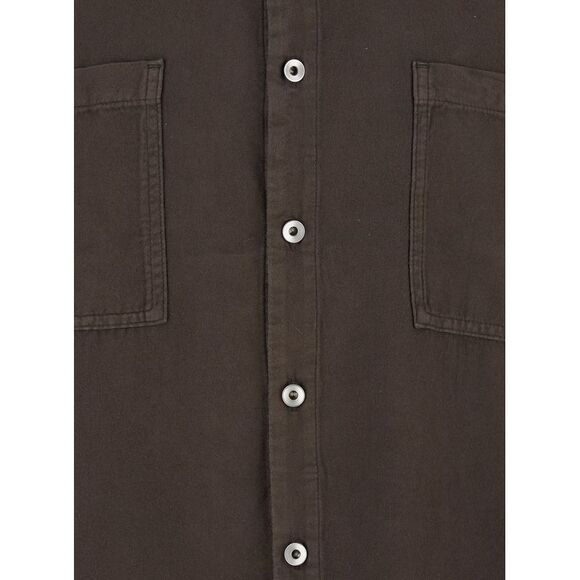 Drkshdw Men Brown Classic Collar Shirt With Lace Detail In Cotton Woman